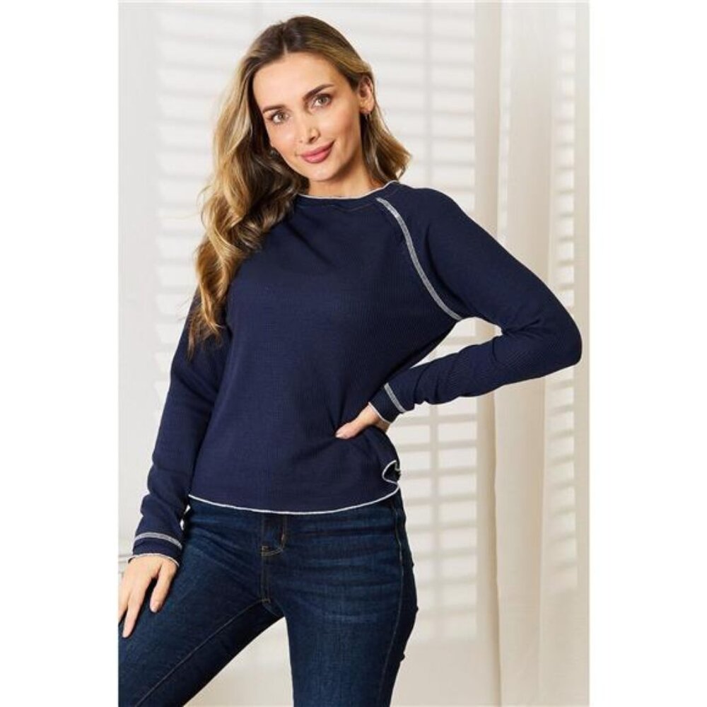 Basic Bae Long Raglan Sleeve Round Neck Top - Picture 7 of 16